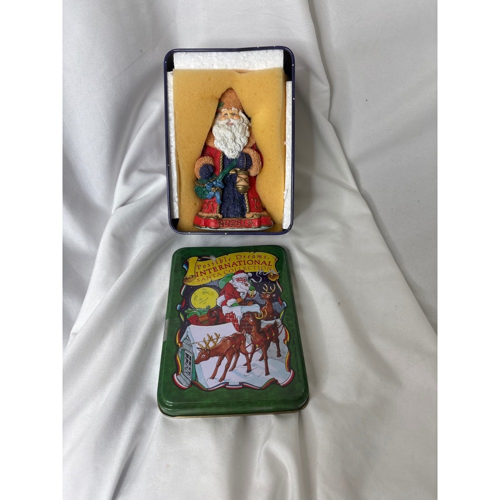 Possible Dreams International Santa Collection Russia 5in Red Figurine with Tin